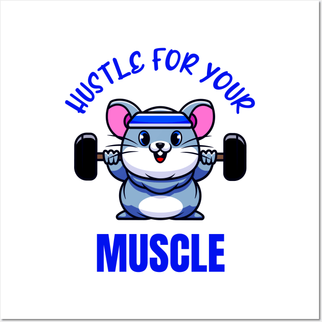 Mouse Workout Weight Training Funny Bodybuilder Wall Art by Foxxy Merch